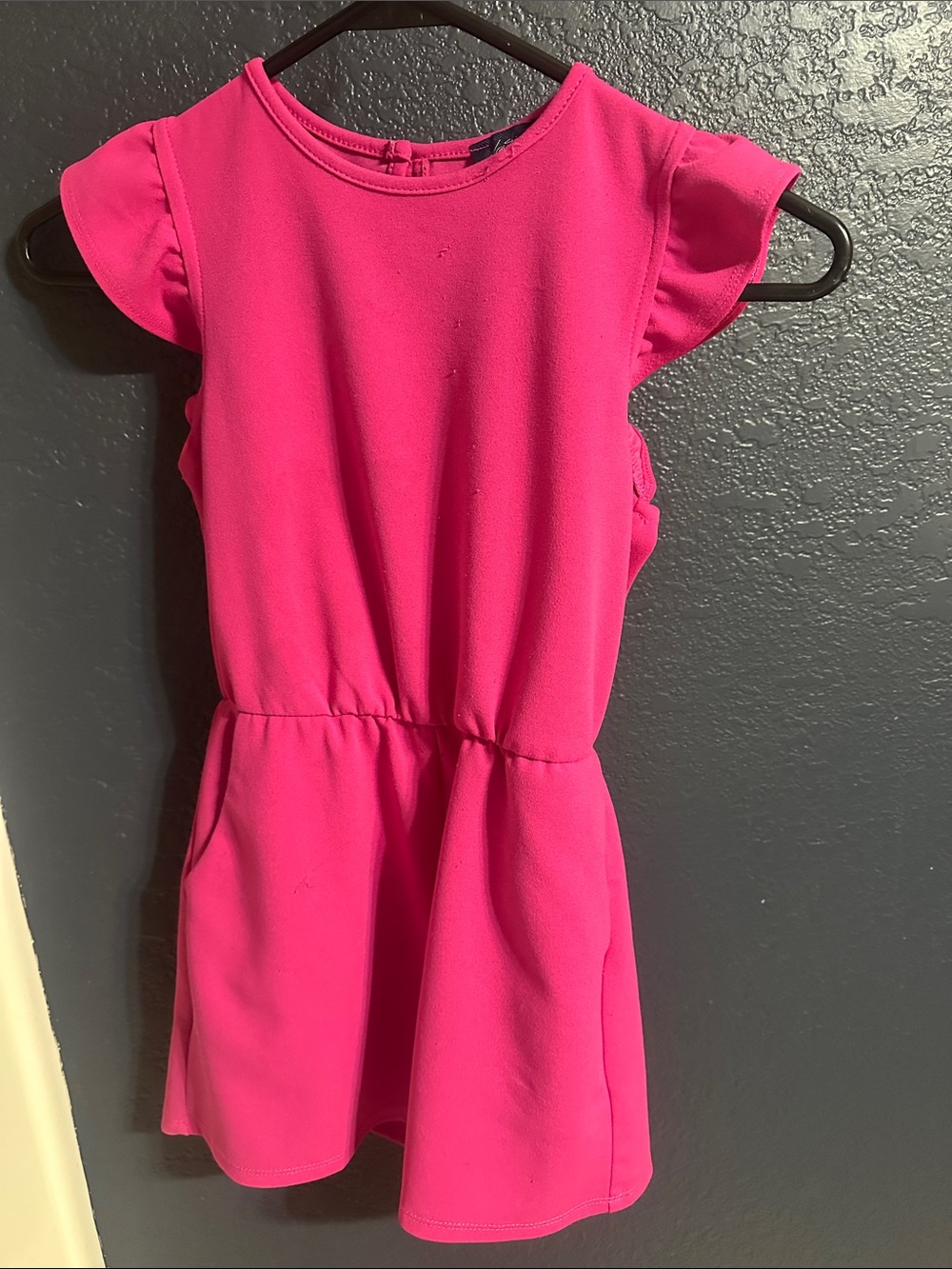 Daytrip Hot Pink Flutter Sleeve Casual Dress